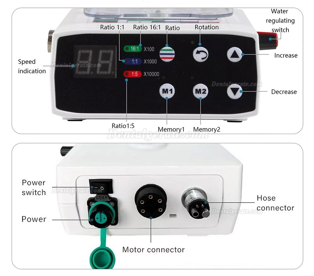 Dental B&uuml;rstenloser Elektrischer Mikromotor mit LED und Wassertank